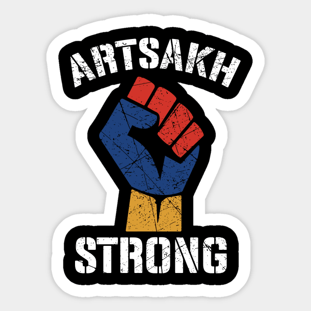 Distressed Artsakh Strong Artsakh is Armenia - Armenian Flag Sticker by Your Funny Gifts